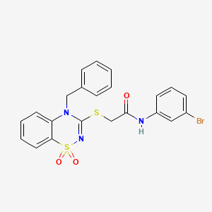 2-[(4-benzyl-1,1-dioxo-4H-1lambda6,2,4-benzothiadiazin-3-yl)sulfanyl]-N-(3-bromophenyl)acetamide