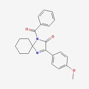molecular formula C22H22N2O3 B3307321 1-Benzoyl-3-(4-methoxyphenyl)-1,4-diazaspiro[4.5]dec-3-en-2-one CAS No. 932976-28-8