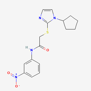 2-((1-cyclopentyl-1H-imidazol-2-yl)thio)-N-(3-nitrophenyl)acetamide