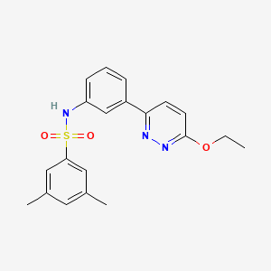 molecular formula C20H21N3O3S B3307341 N-[3-(6-ethoxypyridazin-3-yl)phenyl]-3,5-dimethylbenzenesulfonamide CAS No. 933003-83-9