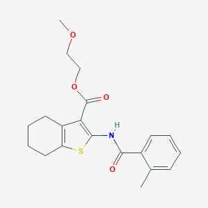 molecular formula C20H23NO4S B330735 2-Methoxyethyl 2-[(2-methylbenzoyl)amino]-4,5,6,7-tetrahydro-1-benzothiophene-3-carboxylate 