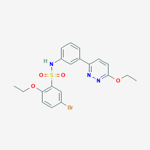 molecular formula C20H20BrN3O4S B3307351 5-bromo-2-ethoxy-N-[3-(6-ethoxypyridazin-3-yl)phenyl]benzenesulfonamide CAS No. 933004-00-3