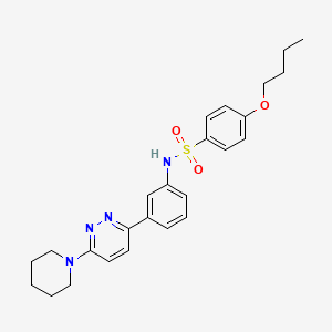 molecular formula C25H30N4O3S B3307355 4-butoxy-N-[3-(6-piperidin-1-ylpyridazin-3-yl)phenyl]benzenesulfonamide CAS No. 933004-12-7