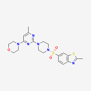 molecular formula C21H26N6O3S2 B3307365 4-(6-Methyl-2-(4-((2-methylbenzo[d]thiazol-6-yl)sulfonyl)piperazin-1-yl)pyrimidin-4-yl)morpholine CAS No. 933012-92-1