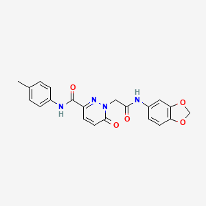molecular formula C21H18N4O5 B3307368 1-{[(2H-1,3-benzodioxol-5-yl)carbamoyl]methyl}-N-(4-methylphenyl)-6-oxo-1,6-dihydropyridazine-3-carboxamide CAS No. 933013-34-4