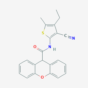 molecular formula C22H18N2O2S B330740 N-(3-cyano-4-ethyl-5-methylthiophen-2-yl)-9H-xanthene-9-carboxamide 