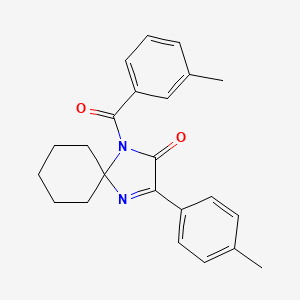 molecular formula C23H24N2O2 B3307411 1-(3-Methylbenzoyl)-3-(4-methylphenyl)-1,4-diazaspiro[4.5]dec-3-en-2-one CAS No. 933196-12-4