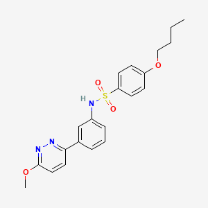 molecular formula C21H23N3O4S B3307423 4-butoxy-N-[3-(6-methoxypyridazin-3-yl)phenyl]benzenesulfonamide CAS No. 933210-26-5
