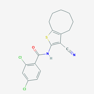molecular formula C18H16Cl2N2OS B330746 2,4-dichloro-N-(3-cyano-4,5,6,7,8,9-hexahydrocycloocta[b]thiophen-2-yl)benzamide 