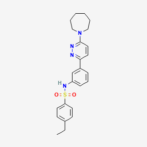 molecular formula C24H28N4O2S B3307469 N-[3-(6-azepan-1-ylpyridazin-3-yl)phenyl]-4-ethylbenzenesulfonamide CAS No. 933215-31-7