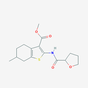 molecular formula C16H21NO4S B330750 Methyl 6-methyl-2-[(tetrahydro-2-furanylcarbonyl)amino]-4,5,6,7-tetrahydro-1-benzothiophene-3-carboxylate 