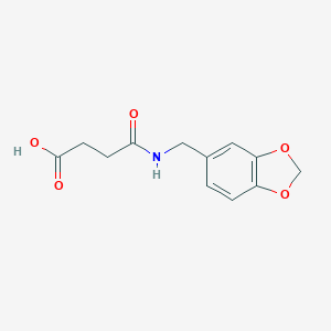 molecular formula C12H13NO5 B330751 4-[(1,3-Benzodioxol-5-ylmethyl)amino]-4-oxobutanoic acid 