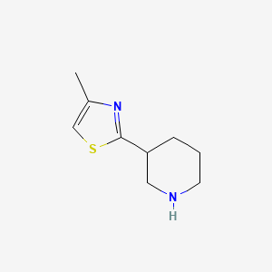 molecular formula C9H14N2S B3307548 3-(4-Methyl-1,3-thiazol-2-yl)piperidine CAS No. 933683-00-2