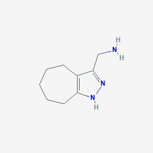 molecular formula C9H15N3 B3307631 (1,4,5,6,7,8-Hexahydrocyclohepta[c]pyrazol-3-ylmethyl)amine CAS No. 933706-98-0