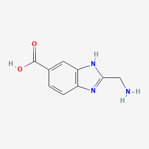 molecular formula C9H9N3O2 B3307656 2-(Aminomethyl)-1H-1,3-benzodiazole-5-carboxylic acid CAS No. 933715-15-2