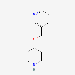 molecular formula C11H16N2O B3307664 3-((Piperidin-4-yloxy)methyl)pyridine CAS No. 933716-32-6