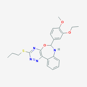 6-(3-Ethoxy-4-methoxyphenyl)-3-(propylsulfanyl)-6,7-dihydro[1,2,4]triazino[5,6-d][3,1]benzoxazepine