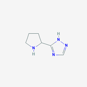 molecular formula C6H10N4 B3307706 5-(Pyrrolidin-2-yl)-1H-1,2,4-triazole CAS No. 933725-02-1