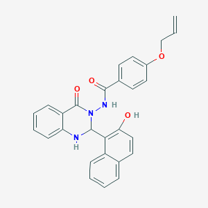 molecular formula C28H23N3O4 B330772 N-[2-(2-hydroxynaphthalen-1-yl)-4-oxo-1,2-dihydroquinazolin-3-yl]-4-prop-2-enoxybenzamide 