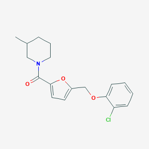 molecular formula C18H20ClNO3 B330773 1-{5-[(2-Chlorophenoxy)methyl]-2-furoyl}-3-methylpiperidine 