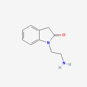 molecular formula C10H12N2O B3307747 1-(2-aminoethyl)-2,3-dihydro-1H-indol-2-one CAS No. 933739-77-6