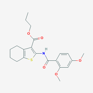 molecular formula C21H25NO5S B330776 Propyl 2-[(2,4-dimethoxybenzoyl)amino]-4,5,6,7-tetrahydro-1-benzothiophene-3-carboxylate 