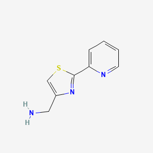 molecular formula C9H9N3S B3307777 (2-吡啶-2-基-1,3-噻唑-4-基)甲胺 CAS No. 933749-02-1