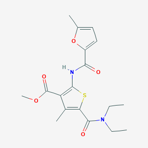 molecular formula C18H22N2O5S B330779 Methyl 5-(diethylcarbamoyl)-4-methyl-2-{[(5-methylfuran-2-yl)carbonyl]amino}thiophene-3-carboxylate 