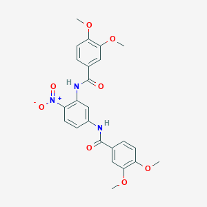 molecular formula C24H23N3O8 B330781 N-{5-[(3,4-dimethoxybenzoyl)amino]-2-nitrophenyl}-3,4-dimethoxybenzamide 