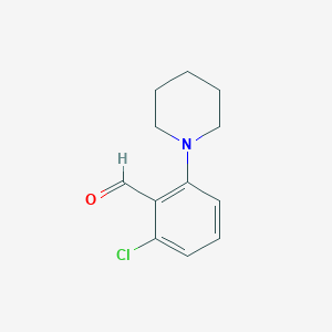 molecular formula C12H14ClNO B3307839 2-Chloro-6-(piperidin-1-yl)benzaldehyde CAS No. 933917-04-5