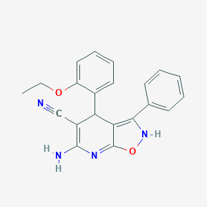 molecular formula C21H18N4O2 B330784 6-amino-4-(2-ethoxyphenyl)-3-phenyl-2,4-dihydro-[1,2]oxazolo[5,4-b]pyridine-5-carbonitrile 