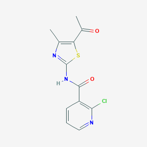 molecular formula C12H10ClN3O2S B330786 N-(5-acetyl-4-methyl-1,3-thiazol-2-yl)-2-chloronicotinamide 