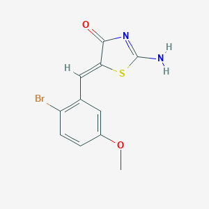 molecular formula C11H9BrN2O2S B330795 5-(2-Bromo-5-methoxybenzylidene)-2-imino-1,3-thiazolidin-4-one 