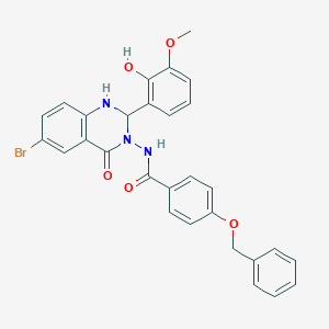 molecular formula C29H24BrN3O5 B330796 4-(benzyloxy)-N-(6-bromo-2-(2-hydroxy-3-methoxyphenyl)-4-oxo-1,4-dihydro-3(2H)-quinazolinyl)benzamide 