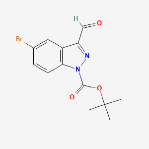 molecular formula C13H13BrN2O3 B3307997 tert-Butyl 5-bromo-3-formyl-1H-indazole-1-carboxylate CAS No. 936132-61-5