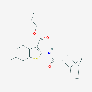 molecular formula C21H29NO3S B330803 Propyl 2-[(bicyclo[2.2.1]hept-2-ylcarbonyl)amino]-6-methyl-4,5,6,7-tetrahydro-1-benzothiophene-3-carboxylate 