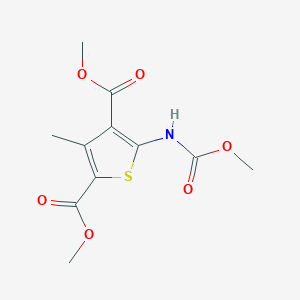 molecular formula C11H13NO6S B330805 Dimethyl 5-[(methoxycarbonyl)amino]-3-methyl-2,4-thiophenedicarboxylate 