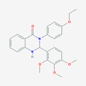 molecular formula C25H26N2O5 B330809 3-(4-ethoxyphenyl)-2-(2,3,4-trimethoxyphenyl)-2,3-dihydro-4(1H)-quinazolinone 