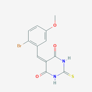 molecular formula C12H9BrN2O3S B330810 5-(2-bromo-5-methoxybenzylidene)-2-thioxodihydro-4,6(1H,5H)-pyrimidinedione 