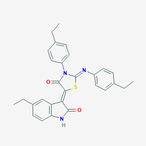 (5Z)-5-(5-ethyl-2-oxo-1H-indol-3-ylidene)-3-(4-ethylphenyl)-2-(4-ethylphenyl)imino-1,3-thiazolidin-4-one