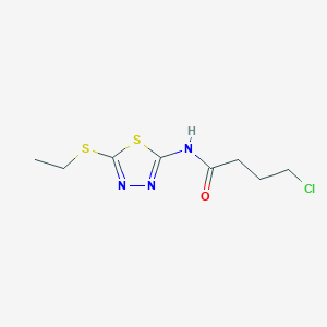 molecular formula C8H12ClN3OS2 B330815 4-chloro-N-[5-(ethylsulfanyl)-1,3,4-thiadiazol-2-yl]butanamide 