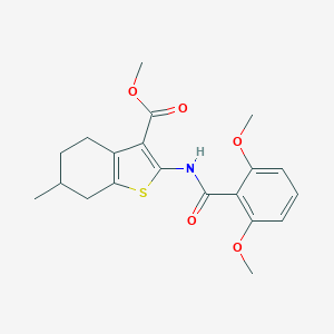 molecular formula C20H23NO5S B330816 Methyl 2-[(2,6-dimethoxybenzoyl)amino]-6-methyl-4,5,6,7-tetrahydro-1-benzothiophene-3-carboxylate 