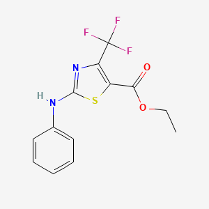 molecular formula C13H11F3N2O2S B3308162 Ethyl 2-(phenylamino)-4-(trifluoromethyl)thiazole-5-carboxylate CAS No. 937597-96-1