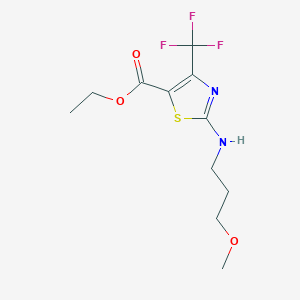 molecular formula C11H15F3N2O3S B3308170 Ethyl 2-[(3-methoxypropyl)amino]-4-(trifluoromethyl)-1,3-thiazole-5-carboxylate CAS No. 937597-98-3