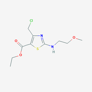 molecular formula C10H15ClN2O3S B3308194 Ethyl 4-(chloromethyl)-2-[(2-methoxyethyl)amino]-1,3-thiazole-5-carboxylate CAS No. 937598-20-4