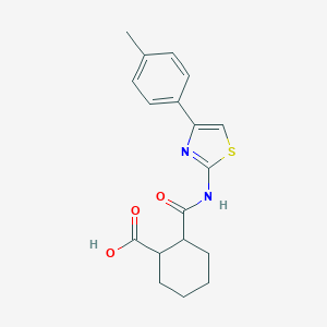 molecular formula C18H20N2O3S B330820 2-{[4-(4-Methylphenyl)-1,3-thiazol-2-yl]carbamoyl}cyclohexanecarboxylic acid 