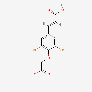 molecular formula C12H10Br2O5 B3308234 (2E)-3-{3,5-dibromo-4-[(methoxycarbonyl)methoxy]phenyl}prop-2-enoic acid CAS No. 937599-58-1
