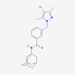 molecular formula C23H28BrN3O B330826 N-(ADAMANTAN-1-YL)-3-[(4-BROMO-3,5-DIMETHYL-1H-PYRAZOL-1-YL)METHYL]BENZAMIDE 