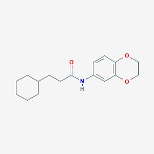 3-cyclohexyl-N-(2,3-dihydro-1,4-benzodioxin-6-yl)propanamide