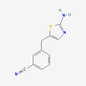 molecular formula C11H9N3S B3308282 3-[(2-氨基-1,3-噻唑-5-基)甲基]苯甲腈 CAS No. 937628-94-9